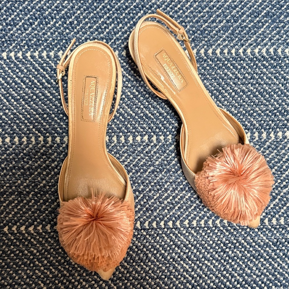 Aquazzura Powder Puff Slingback Heels